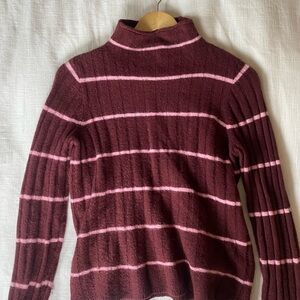Madewell Striped Evercrest Turtleneck Cozy Yarn Knit